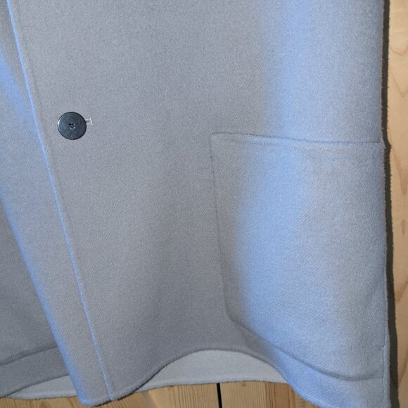 THEORY Reversible Boy Coat Doubleface Wool Jacket Pockets Size Med Grey Blazer - Picture 6 of 11